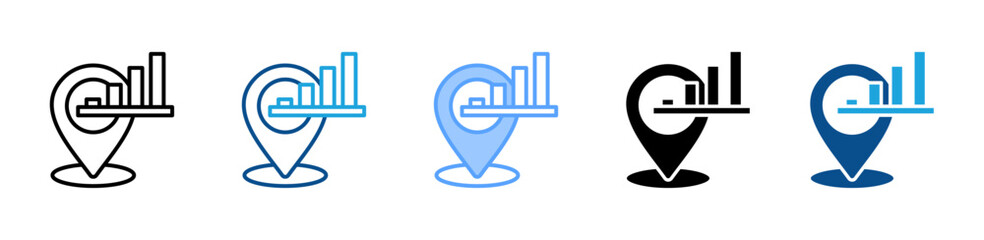 Map Statistics icon sheet multiple style collection
