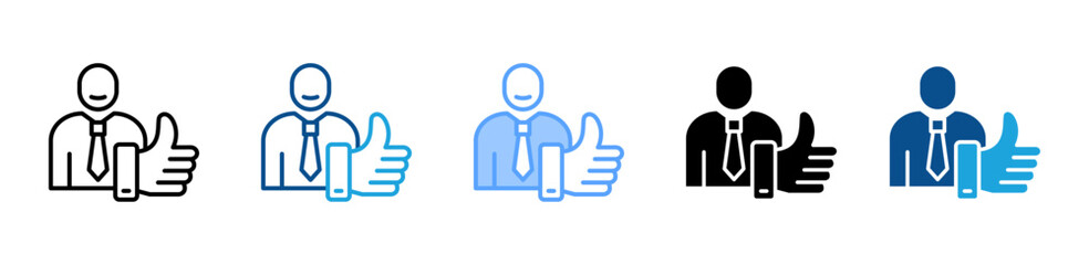 Customer Satisfaction icon sheet multiple style collection