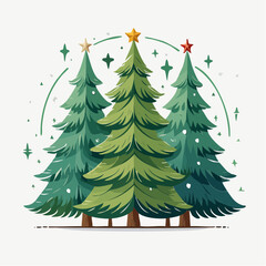 Fototapeta premium christmas tree set