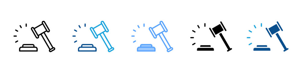 Gavel icon sheet multiple style collection
