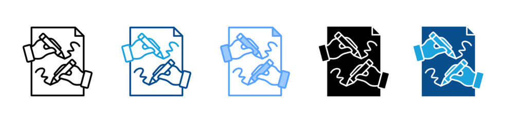 Two Signatures icon sheet multiple style collection