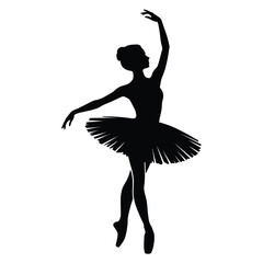 Silhouette of a ballerina in a graceful pose
