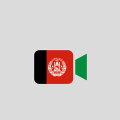 Video Call Symbol in Afghanistan Flag Style