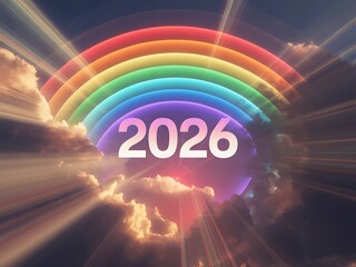 A New Dawn Breaking Over the Horizon in 2026 Ushering in an Era of Vibrant Possibilities and Hopeful Futures Illuminated by a Radiant Rainbow of Dreams
