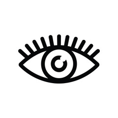 Minimalist outline of an open eye with eyelashes