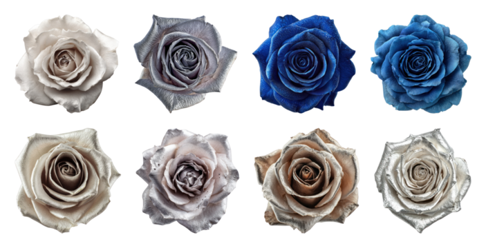PNG Elegant colorful roses illustration, element set on transparent background - Powered by Adobe