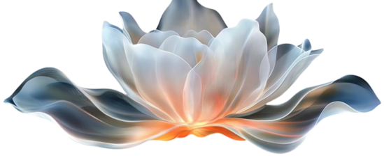 Abstract flower with ethereal, flowing, light colors