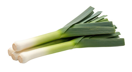 Fresh Leeks Isolated On Black Background