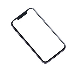 Sleek frameless smartphone with white screen, perfect for showcasing your app design or mobile website mockup in a modern, clean way.