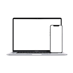 Showcase your app or website design on a modern laptop and smartphone mockup, perfect for digital marketing, UI/UX presentations, and technology product launches