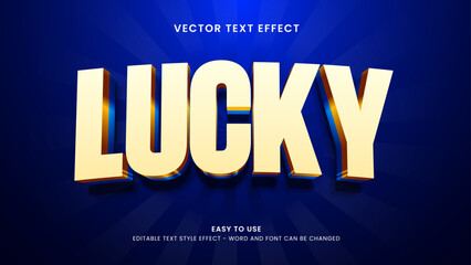 lucky editable text effect 3d vector