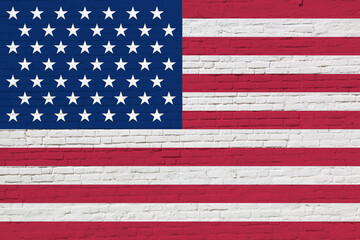 American Flag Painted on Brick Wall Texture usa flag