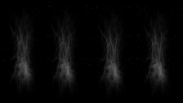Wispy White Smoke Plumes Rise Against a Black Background with Subtle Speckles