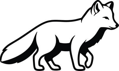 Vector Fox walking side view minimalist style silhouette Illustrator