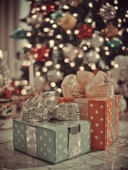 Elegant Christmas Gifts Under Tree Generative AI