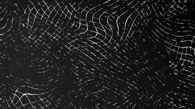 Moving neon swirling lines with wave warp effects patchwork glowing pattern design on a dark gradient background dynamic abstract motion graphics textured overlay colour way dark grey