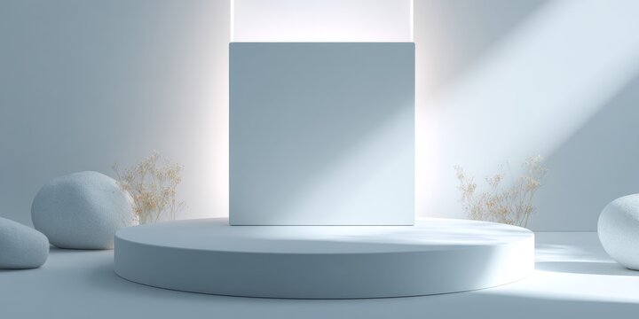 Smooth gradient background for product display and photography with subtle lighting effect and soft white tones