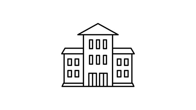 Real estate concept house icon animation. 4k stock video