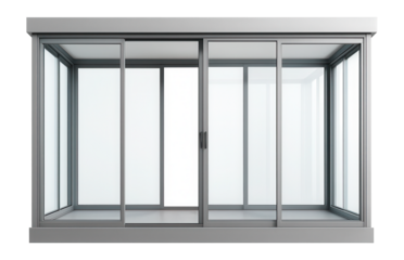 A glass-enclosed balcony that transforms into a sunroom with sliding panels.