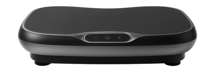 A vibration platform for low-impact workouts in a home fitness space.