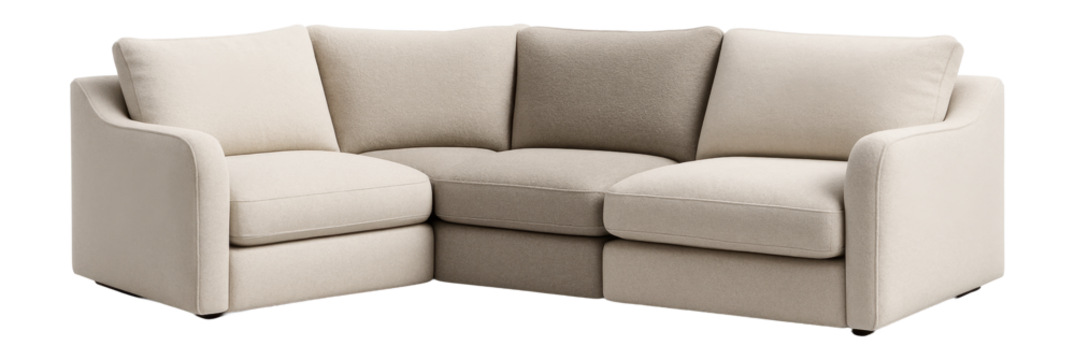 Modular corner sofa for flexible arrangements in spacious family living areas.