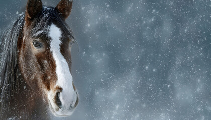 Background for a New Year's card with a horse image