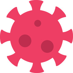 Pink Coronavirus Particle Microbe Icon With Spikes On Transparent Background Representing Virus Infection And Disease