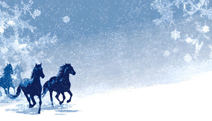 Background for a New Year's card with a horse image