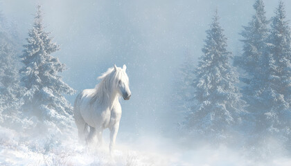 Background for a New Year's card with a horse image