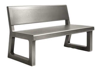 A robust metal bench with an industrial design, ideal for a stylish office reception.
