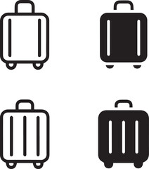 suitcase icon variations outline and solid luggage symbols vector pack for web and mobile ui