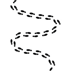Trails of various human footprints. Vector isolated lines of male and female footwear steps. Human foot mark silhouettes. Women and men shoes tracks. and boot footsteps, vector illustration in eps 10.