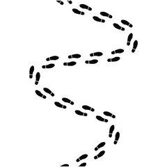 Trails of various human footprints. Vector isolated lines of male and female footwear steps. Human foot mark silhouettes. Women and men shoes tracks. and boot footsteps, vector illustration in eps 10.