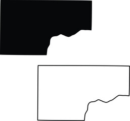 Map of Muscatine County Iowa USA Silhouette Flat and Outline Design