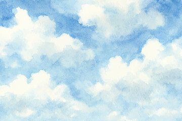 clouds in the sky watercolor background