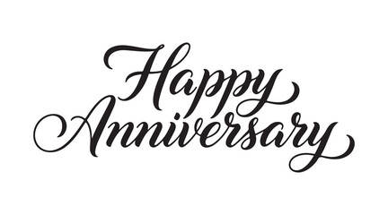 elegant happy anniversary lettering calligraphy