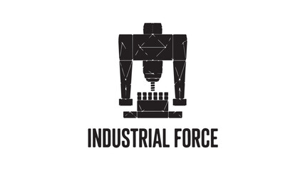 Powerful industrial machinery symbolized by a modern geometric press design, embodying strength and manufacturing innovation for business and industry themes