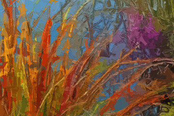 Various oil paintings, flowers, geese, roses, peonies, chrysanthemums, lakes, moonlight, forests, scenery