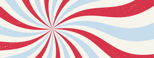 Candy swirl spiral background. Groovy retro texture. Psychedelic sunburst starburst ray wave. Comic burst pattern bg.