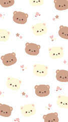 cute bear themed cellphone wallpaper