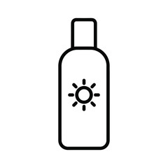 Vector art of sunscreen bottle concept of sun protection, skincare, and summer beauty for healthy skin and vacation