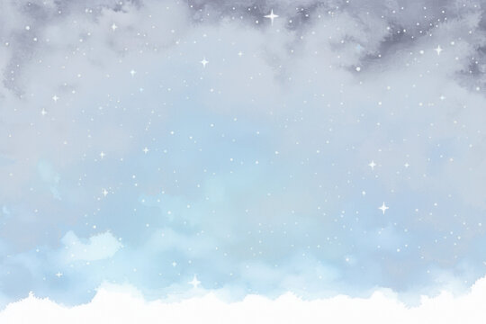 Dreamy watercolor night sky png overlay effect, transparent background