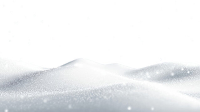 Fluffy white snow blankets the ground, sparkling, created AI, PNG