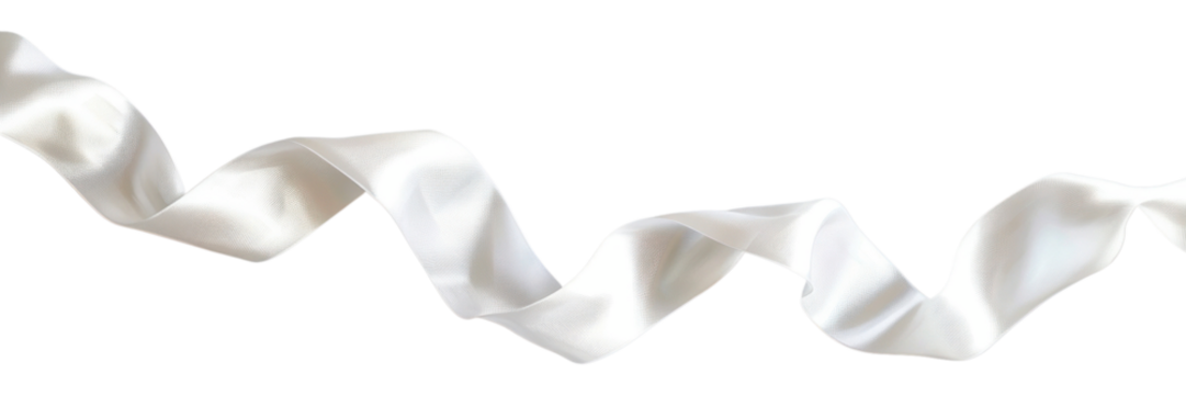 PNG Elegant white ribbon decoration - Powered by Adobe
