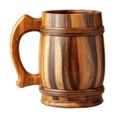 Crafted wooden mug artisan workshop product rustic style isolated on transparent background