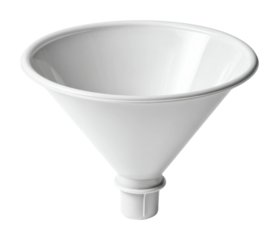 Pouring with precision white funnel kitchen still life home isolated on transparent background