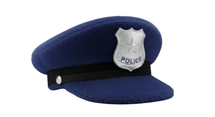 Police Hat With Badge.