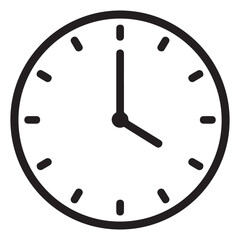 Simple analog clock icon showing four o'clock time with minimalist design perfect for any application or website interface elements
