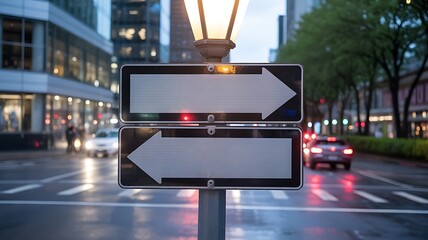Dual blank street arrow signs city street signs blank signs