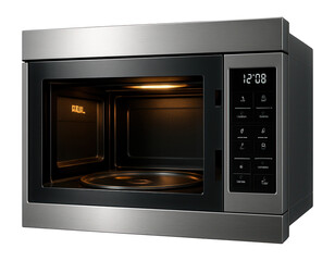 Obraz premium Powerful built-in microwave with grill feature, perfect for a gourmet kitchen.